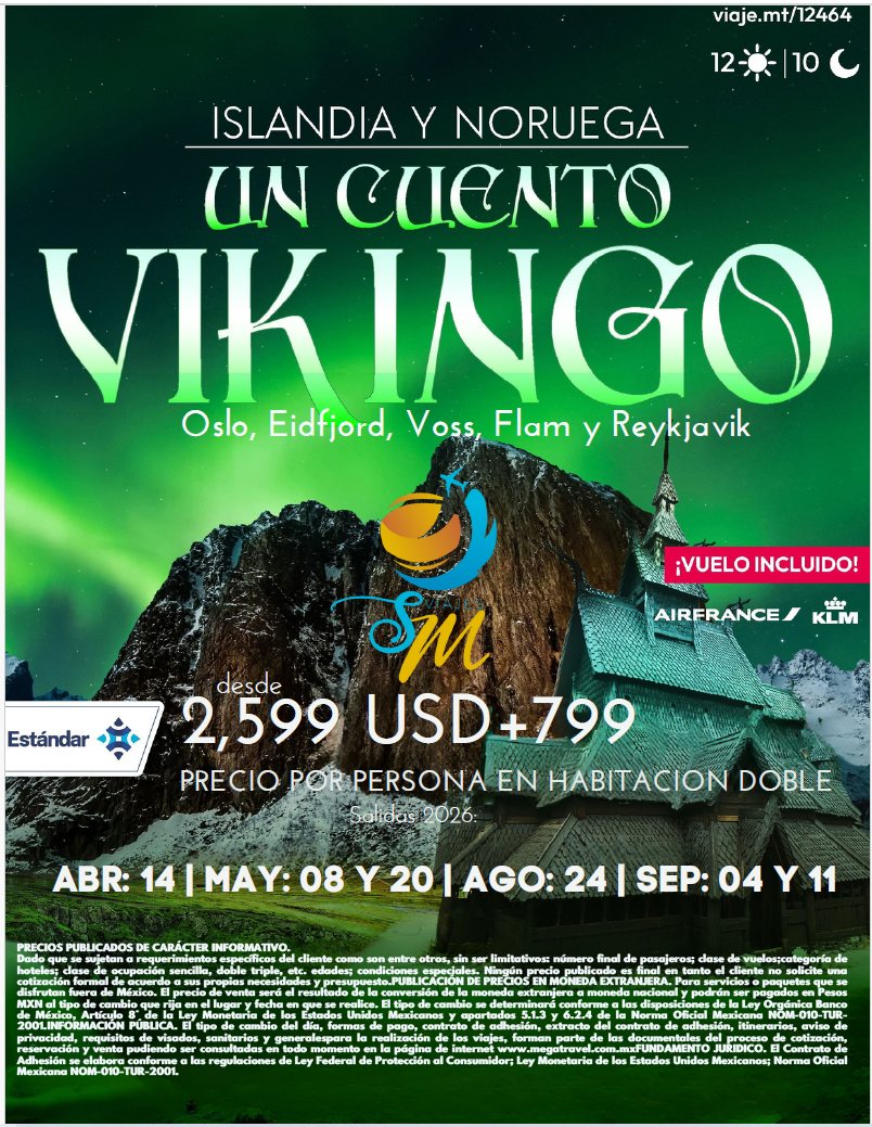 Paisaje de Islandia y Noruega - Cuento Vikingo